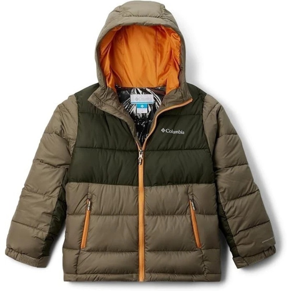 Columbia Youth XL Pike Lake II Hooded Jacket Puffer Coat Boys Kids GREEN